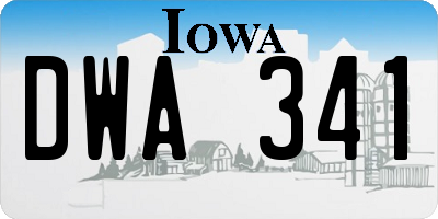 IA license plate DWA341