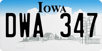 IA license plate DWA347