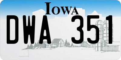 IA license plate DWA351