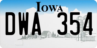 IA license plate DWA354