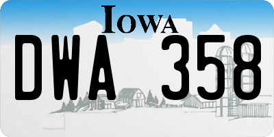 IA license plate DWA358