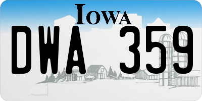 IA license plate DWA359