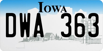 IA license plate DWA363