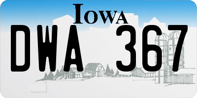 IA license plate DWA367