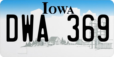 IA license plate DWA369