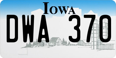 IA license plate DWA370