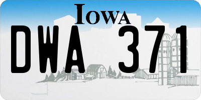 IA license plate DWA371