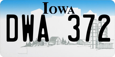 IA license plate DWA372