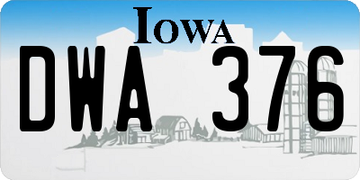 IA license plate DWA376