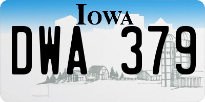 IA license plate DWA379