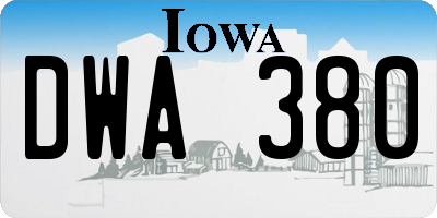 IA license plate DWA380