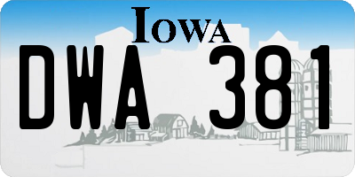 IA license plate DWA381