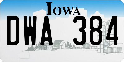 IA license plate DWA384