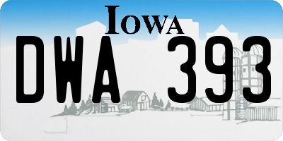 IA license plate DWA393