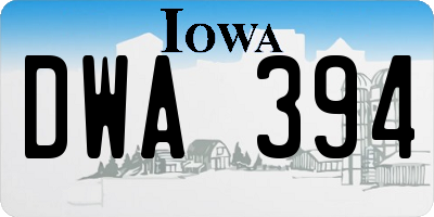 IA license plate DWA394