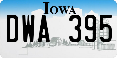 IA license plate DWA395