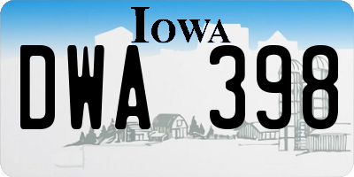 IA license plate DWA398