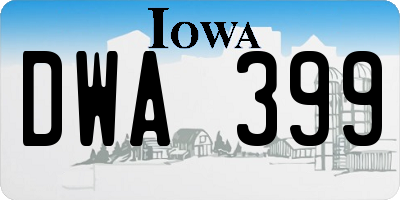 IA license plate DWA399