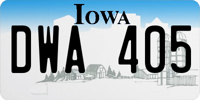 IA license plate DWA405