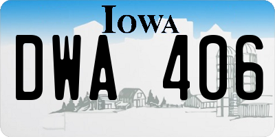 IA license plate DWA406