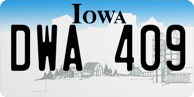 IA license plate DWA409