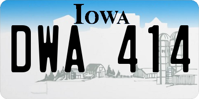 IA license plate DWA414