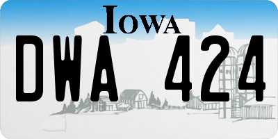 IA license plate DWA424
