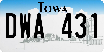 IA license plate DWA431