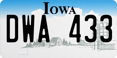IA license plate DWA433