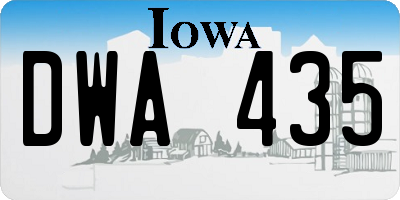 IA license plate DWA435