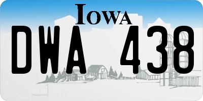 IA license plate DWA438