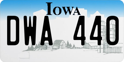IA license plate DWA440