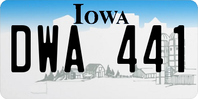 IA license plate DWA441