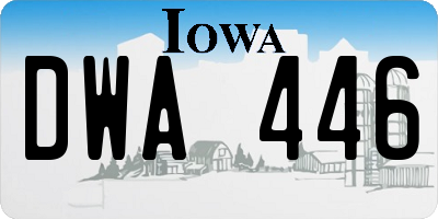 IA license plate DWA446