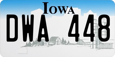 IA license plate DWA448