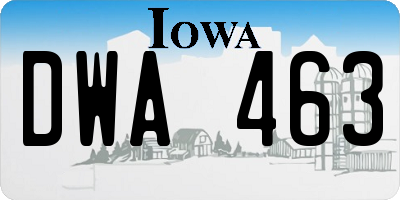 IA license plate DWA463