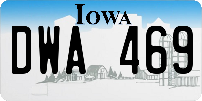 IA license plate DWA469