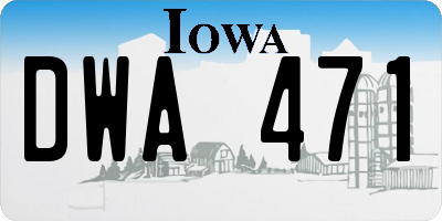 IA license plate DWA471