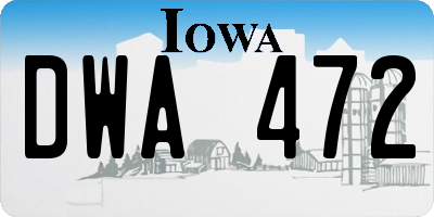 IA license plate DWA472