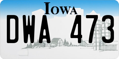 IA license plate DWA473