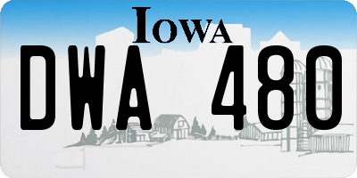 IA license plate DWA480