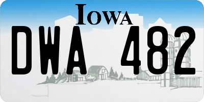 IA license plate DWA482