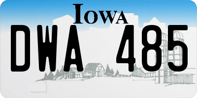 IA license plate DWA485