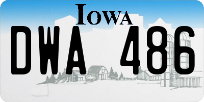 IA license plate DWA486