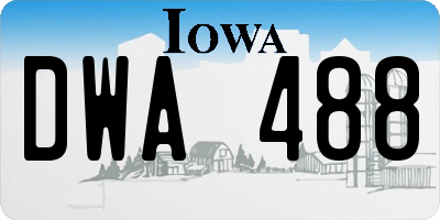 IA license plate DWA488