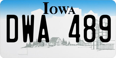 IA license plate DWA489