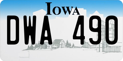IA license plate DWA490