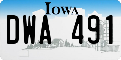 IA license plate DWA491