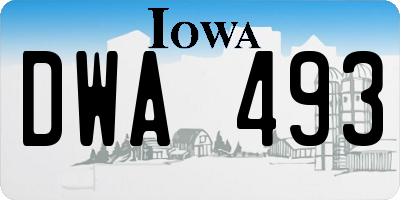 IA license plate DWA493