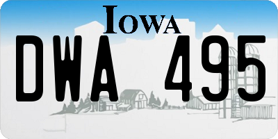 IA license plate DWA495